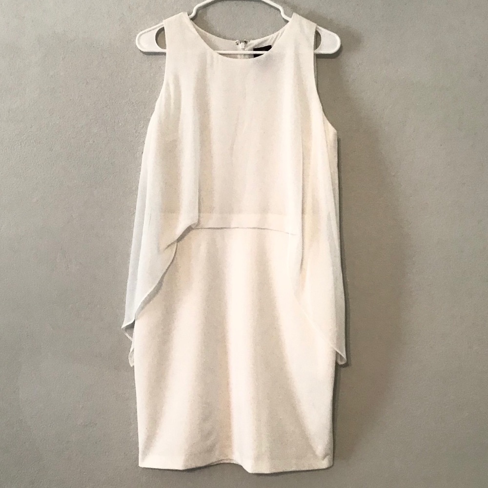 Vince Camuto Organza Top White Sheath Dress Sz 6